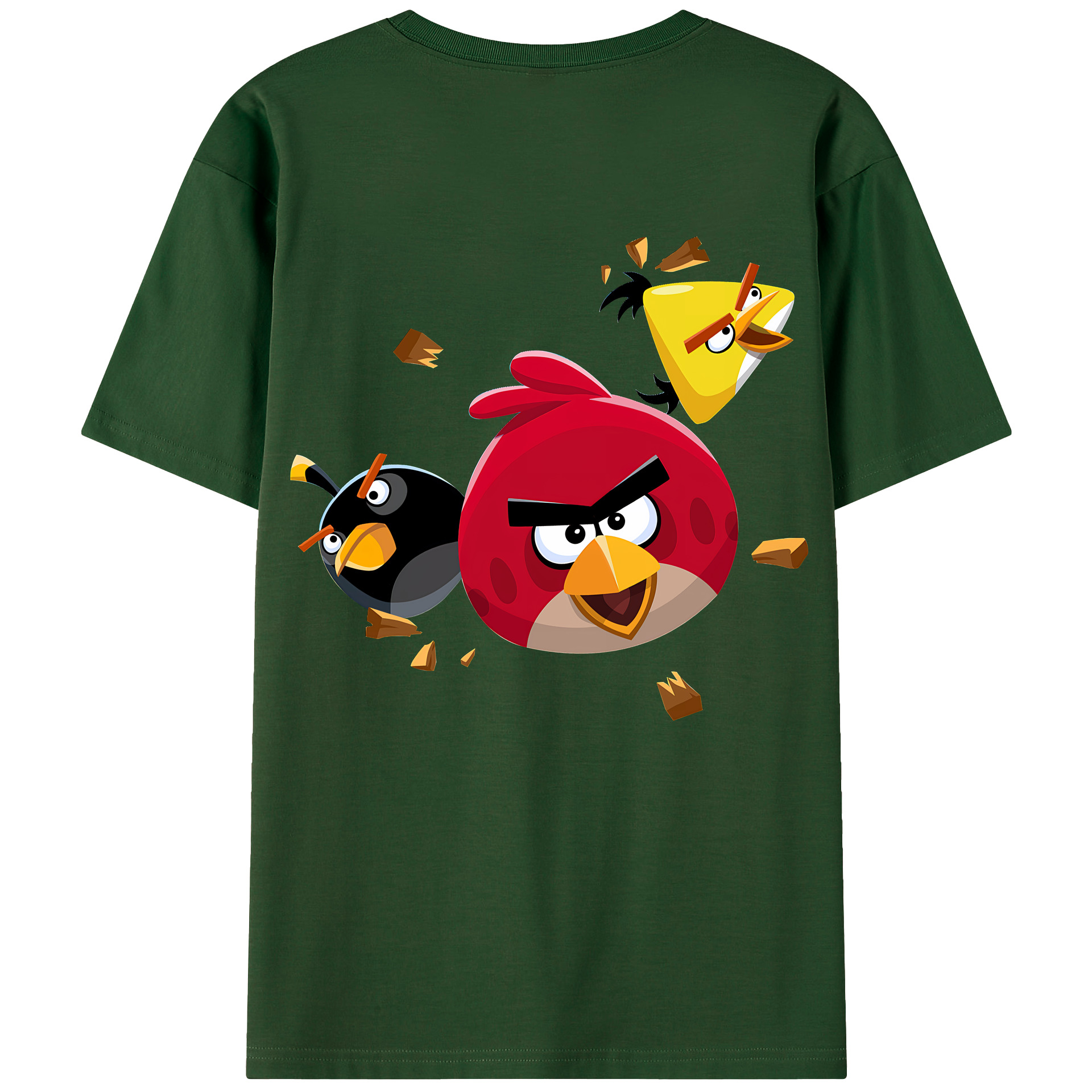 （画像用） Angry Birds アングリーバード 綿100％半袖Tシャツ（背面プリント）